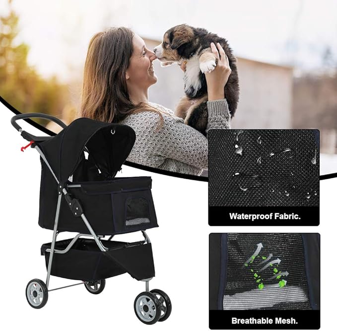 BestPet Cruiser – 3-Wheel Lightweight Pet Stroller