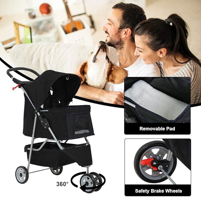 BestPet Cruiser – 3-Wheel Lightweight Pet Stroller