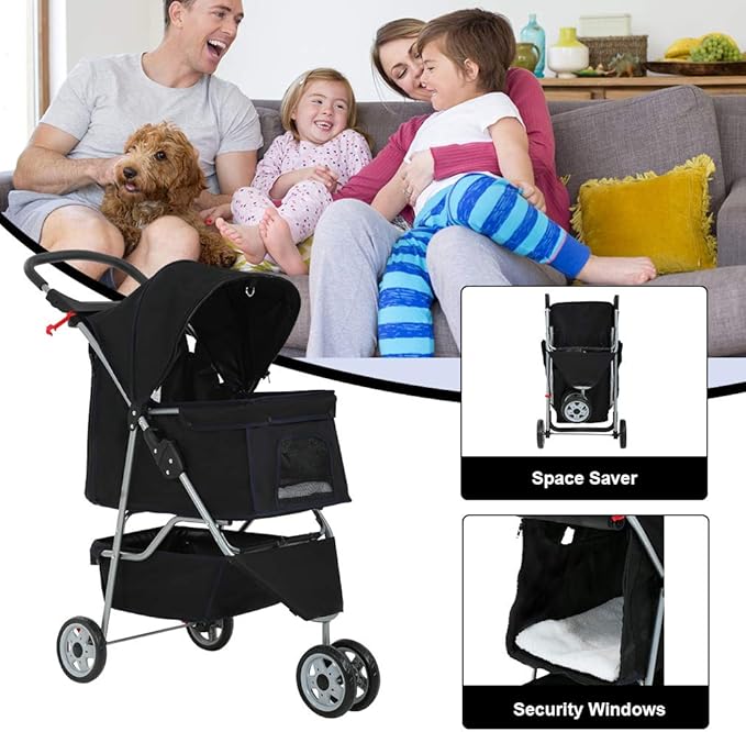 BestPet Cruiser – 3-Wheel Lightweight Pet Stroller