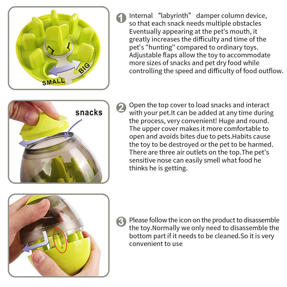 Interactive Dog Food Tumbler – Puzzle Feeder & Dispenser Toy