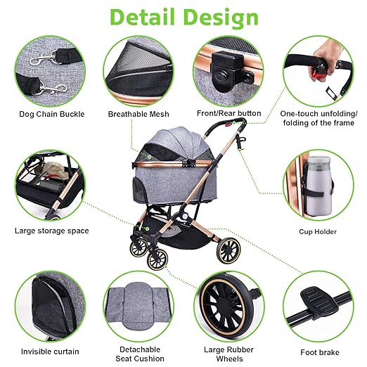 360° Rover Cruiser – All-Terrain Dog & Cat Buggy (3in1)