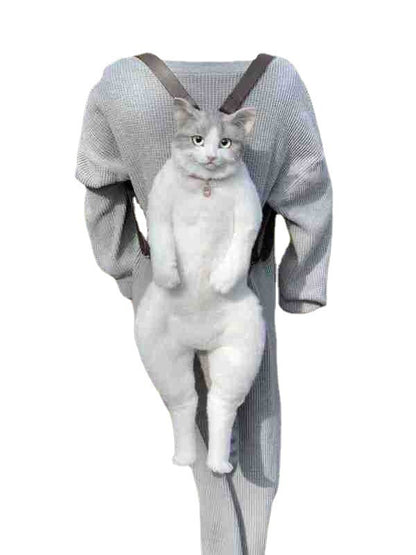 Simulation Cat Backpack Doll Children'S  Kitten Model Fake Simulation Animal Doll Plush Toy
