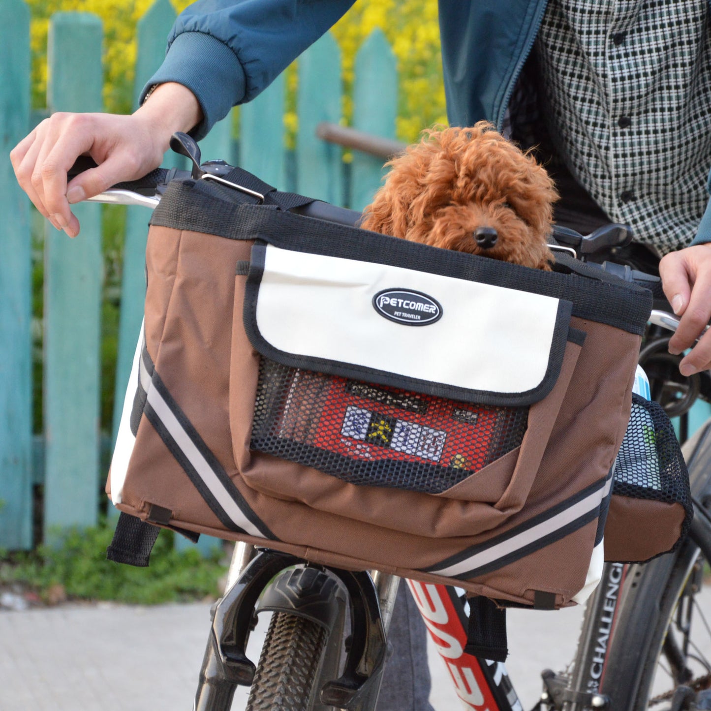 Pet Bike Basket Carrier – Removable Front Handlebar Bag for Cats & Dogs