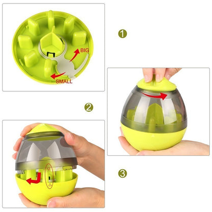 Interactive Dog Food Tumbler – Puzzle Feeder & Dispenser Toy