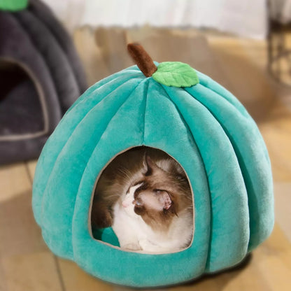 Cozy Pumpkin Pet Bed for Cats