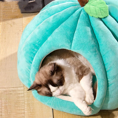 Cozy Pumpkin Pet Bed for Cats