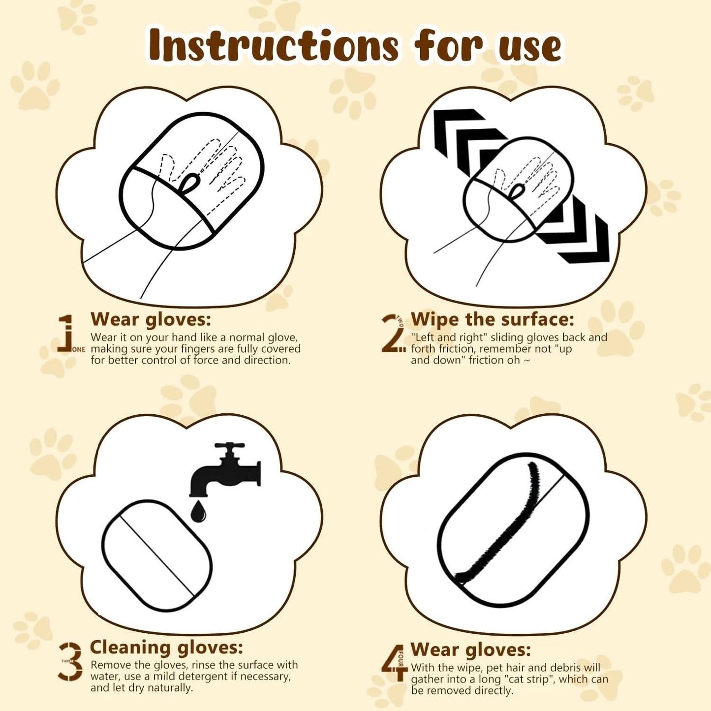 Pet Hair Remover Electrostatic Gloves – Double-Sided Efficient, Soft Silicone & Washable Reusable