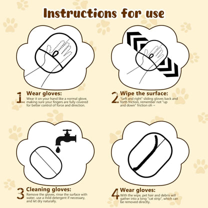 Pet Hair Remover Electrostatic Gloves – Double-Sided Efficient, Soft Silicone & Washable Reusable