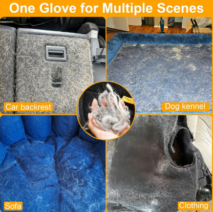 Pet Hair Remover Electrostatic Gloves – Double-Sided Efficient, Soft Silicone & Washable Reusable